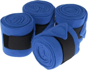 4pcs Soft Fleece Horse Leg Boots Wraps Equestrian Leg Polo Bandage 300x11cm,Offer support and protection Blue