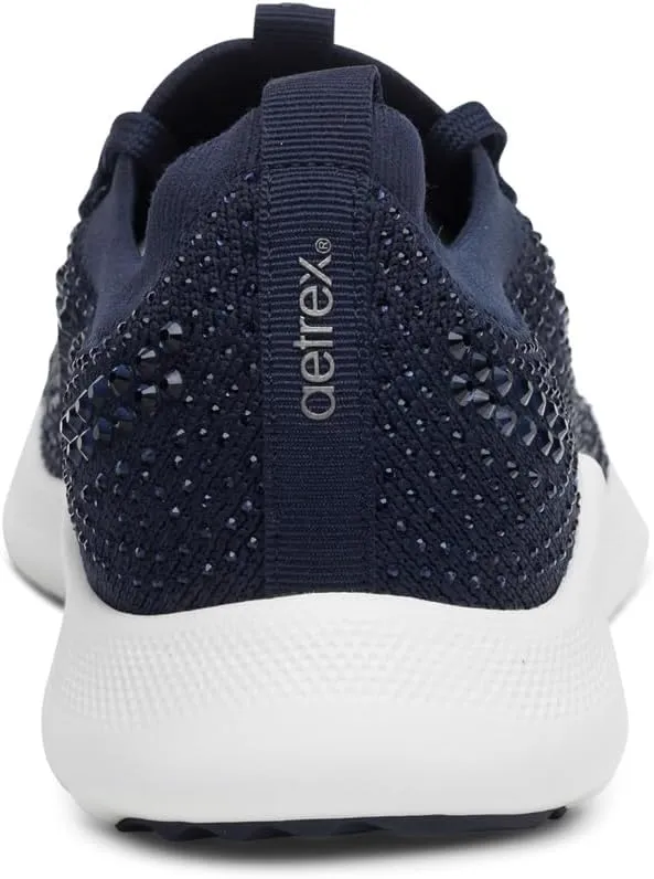 Aetrex Women's Carly Sparkle Orthopedic Arch Support Knit Sneakers for Women - Plantar Fasciitis Relief Womens Sneakers w/ Lace up