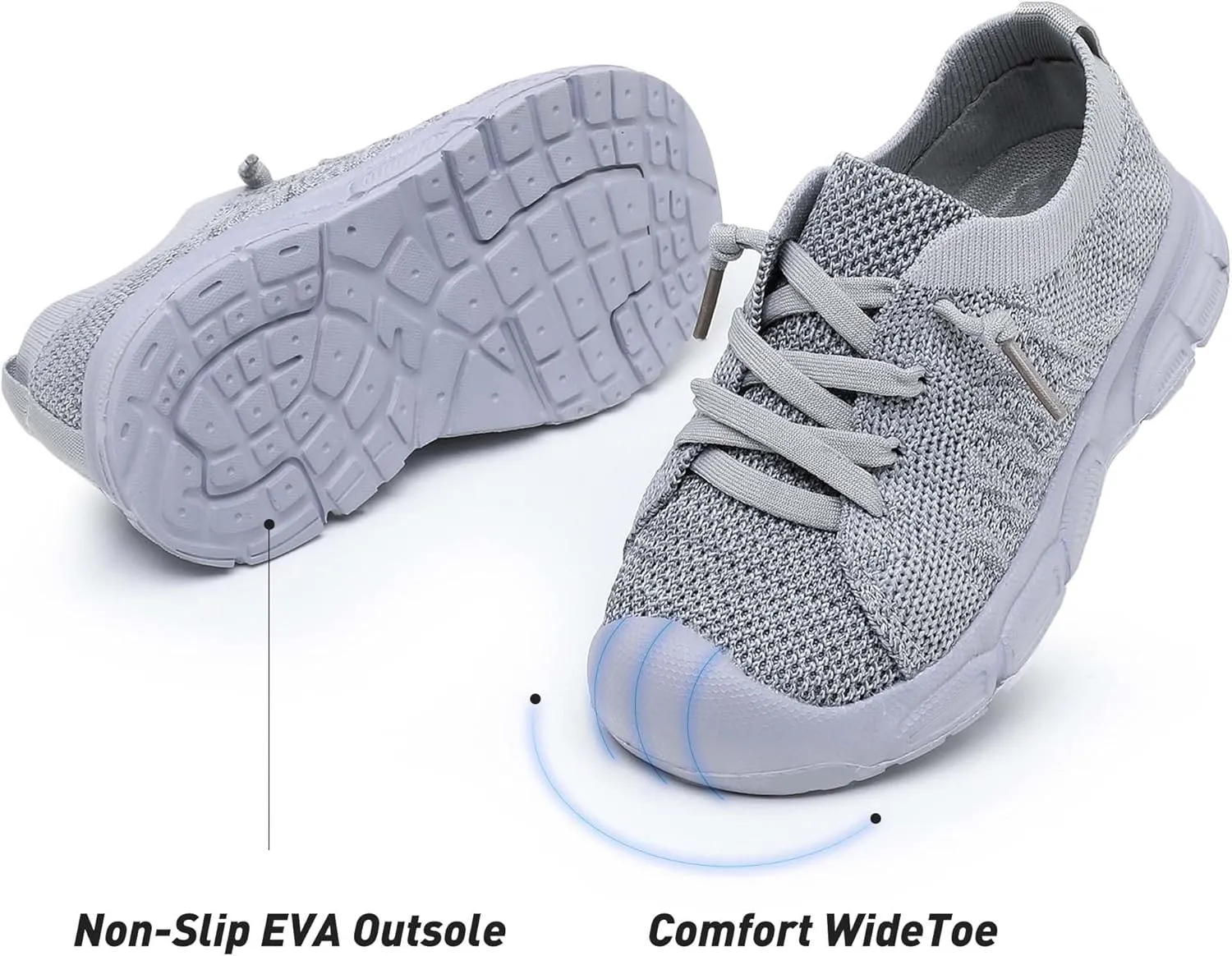 Ahannie Toddler Shoes Boys Girls Sneakers Kids Wide Toe Barefoot Slip-On Breathable Tennis Shoes(Toddler/Little Kid)