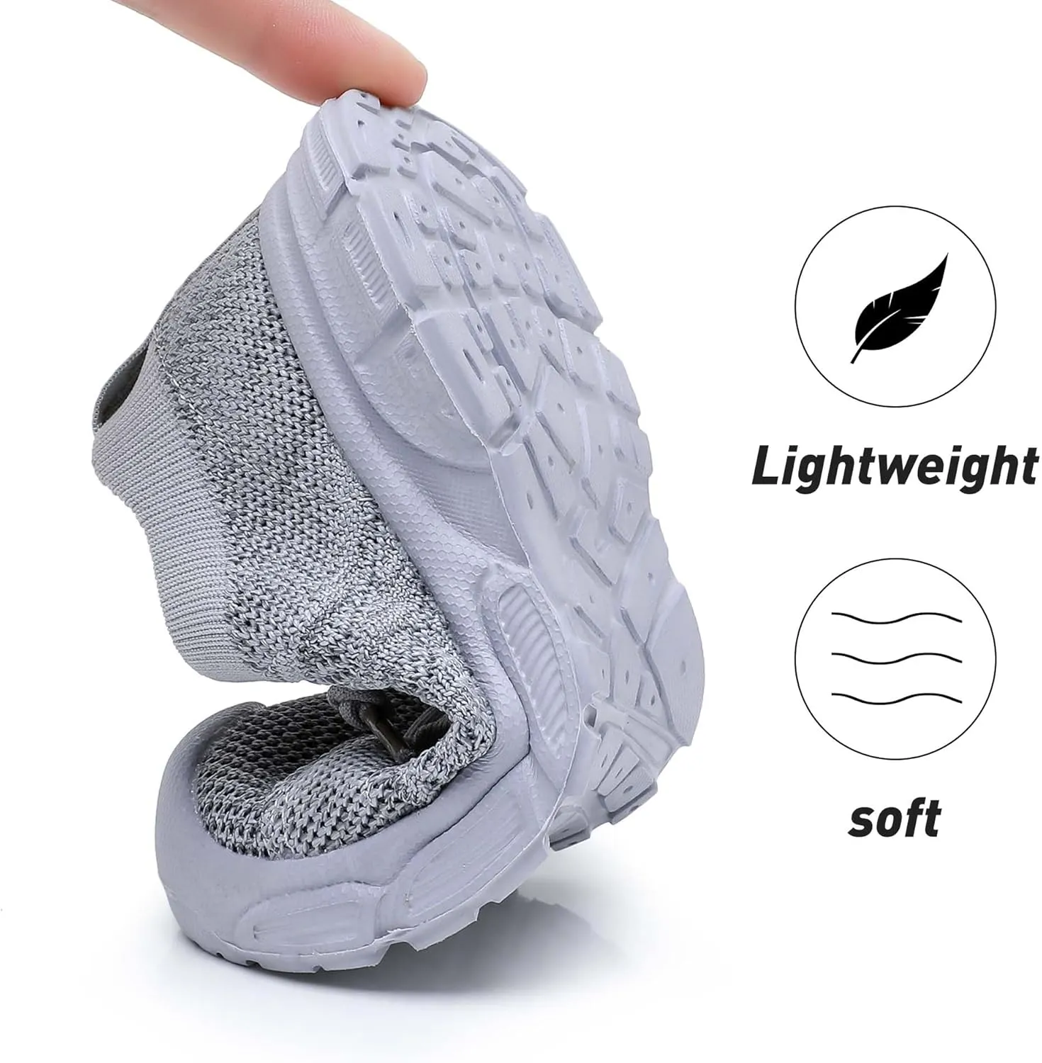 Ahannie Toddler Shoes Boys Girls Sneakers Kids Wide Toe Barefoot Slip-On Breathable Tennis Shoes(Toddler/Little Kid)