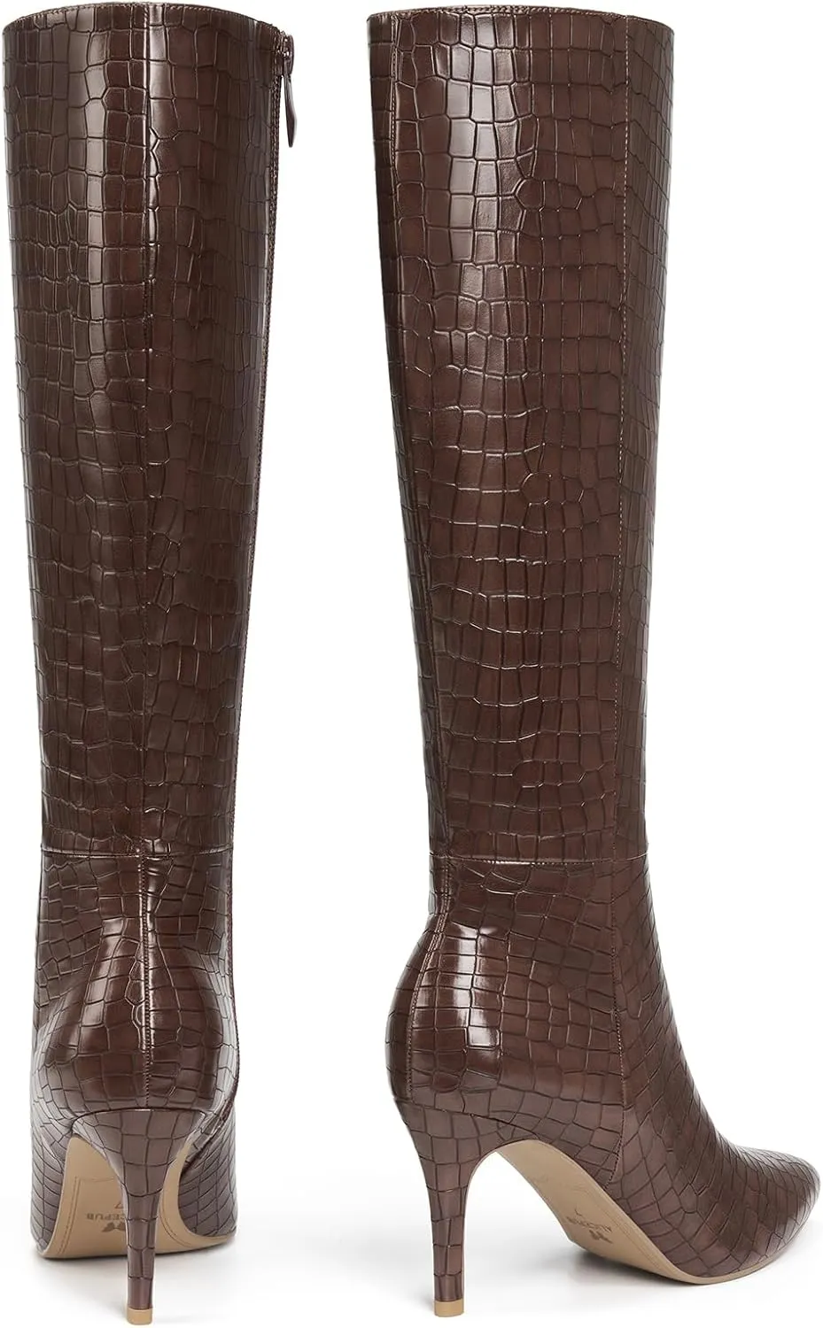 ALICEPUB Knee High Boots for Women Pointed Toe Tall Boots Long Heeled Boots Leather Boots Stiletto Heels Knee High Dress Boots with Side Zipper Sexy