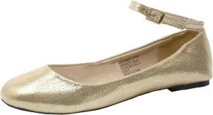 Alpine Swiss Calla Womens Ballet Flats Round Toe Ankle Strap Flat Shoes for Women Dressy Casual Ballerina Flats