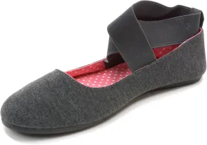 Alpine Swiss Peony Ballet Flats Shoes for Women | Elastic Ankle Strap Flats | Round Closed-Toe | Slip On Loafers | Padded for Comfort | Runs Small