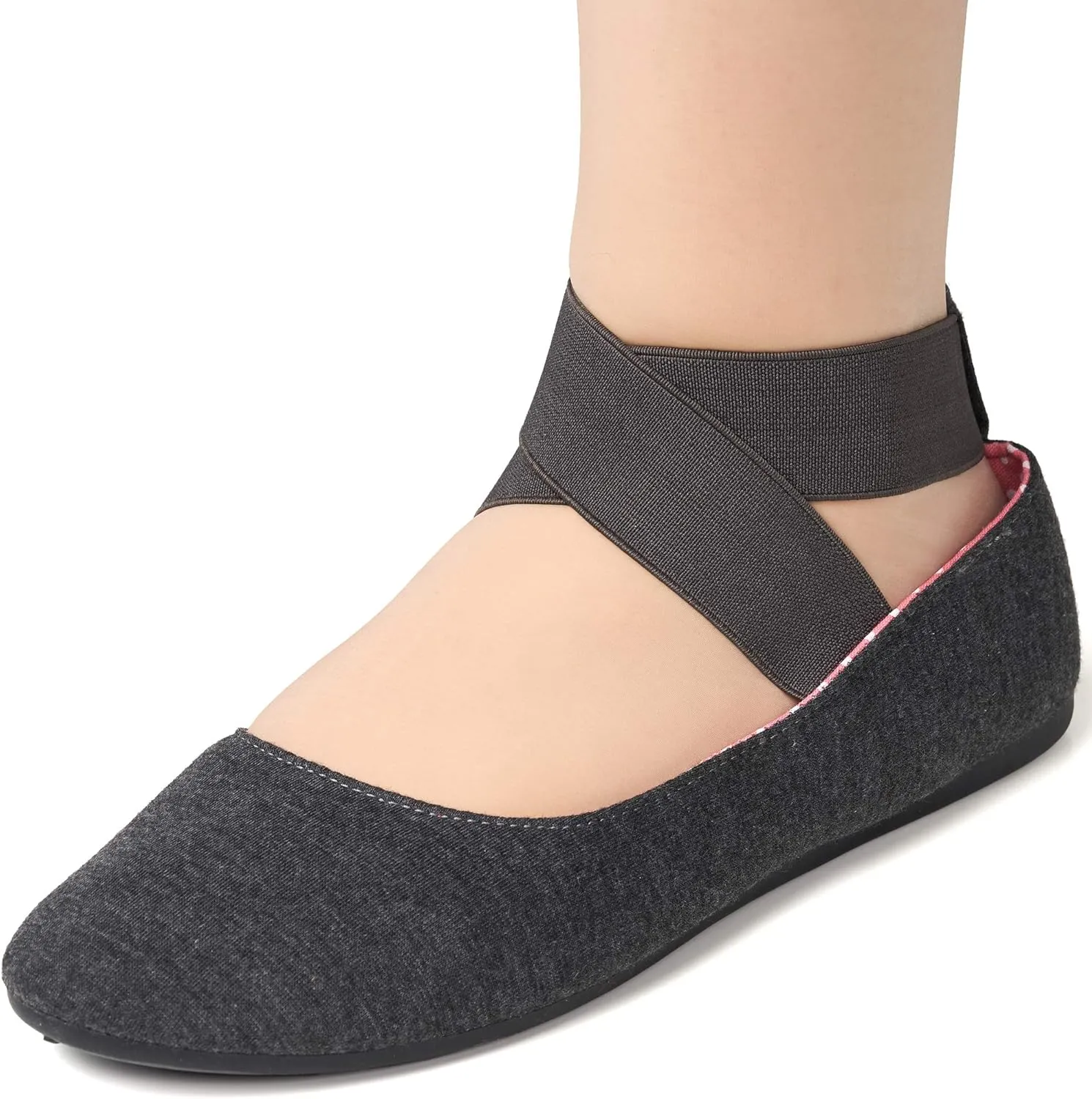 Alpine Swiss Peony Ballet Flats Shoes for Women | Elastic Ankle Strap Flats | Round Closed-Toe | Slip On Loafers | Padded for Comfort | Runs Small