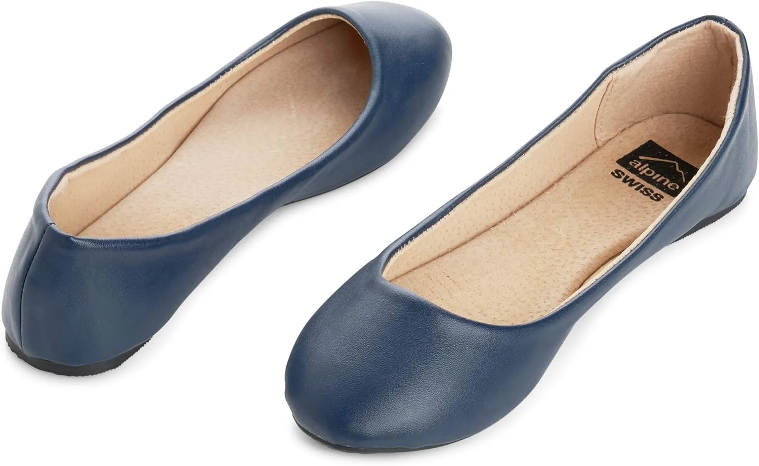 Alpine Swiss Womens Pierina Round Toe Ballet Flats