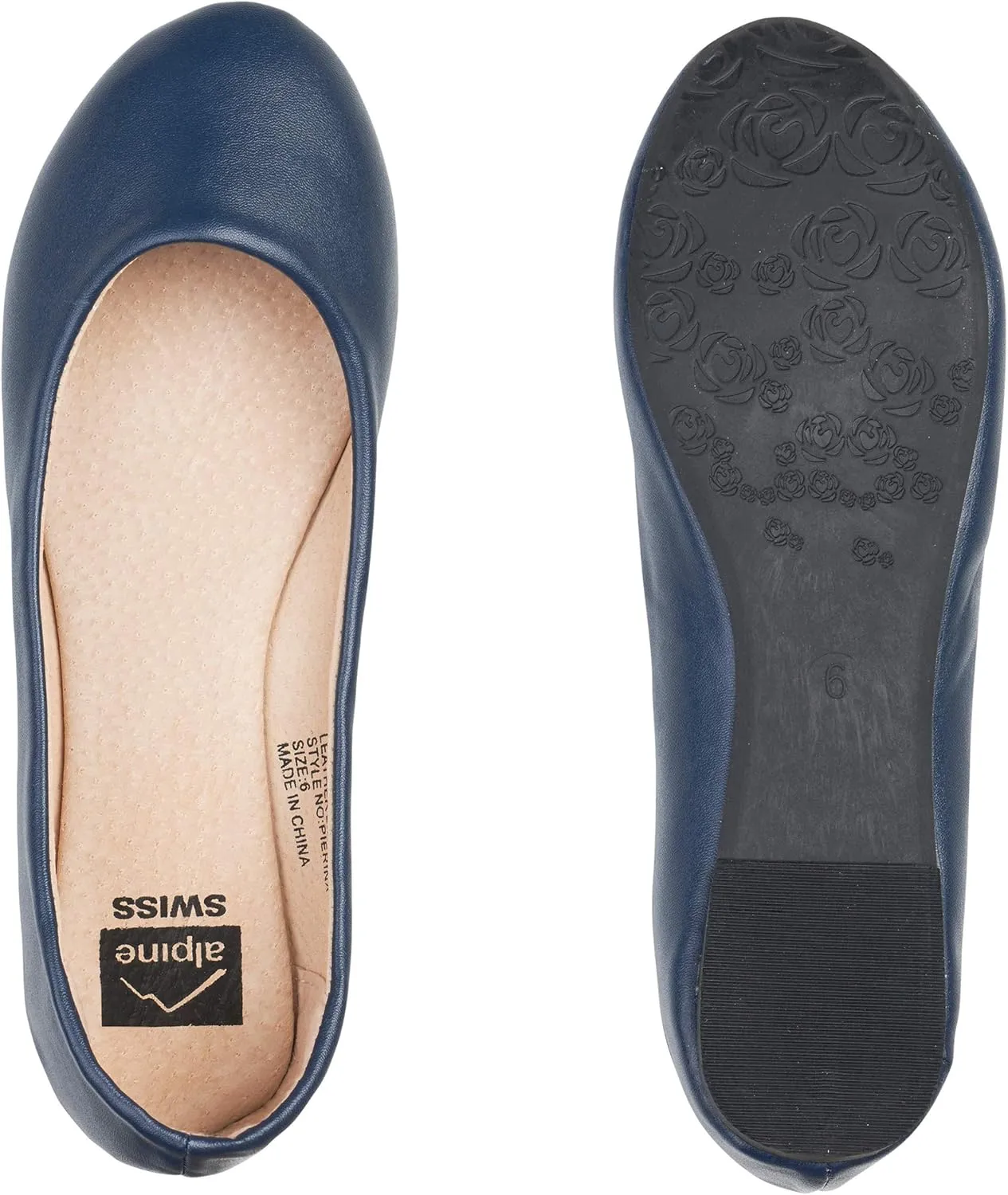 Alpine Swiss Womens Pierina Round Toe Ballet Flats