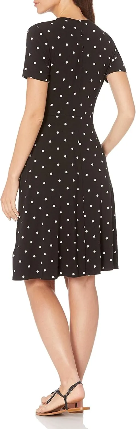 Amazon Essentials Women's Short Sleeve Faux-Wrap Dress