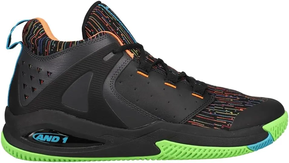 AND1 Mens Take Off 3.0 Basketball Sneakers Shoes - Black, Multi