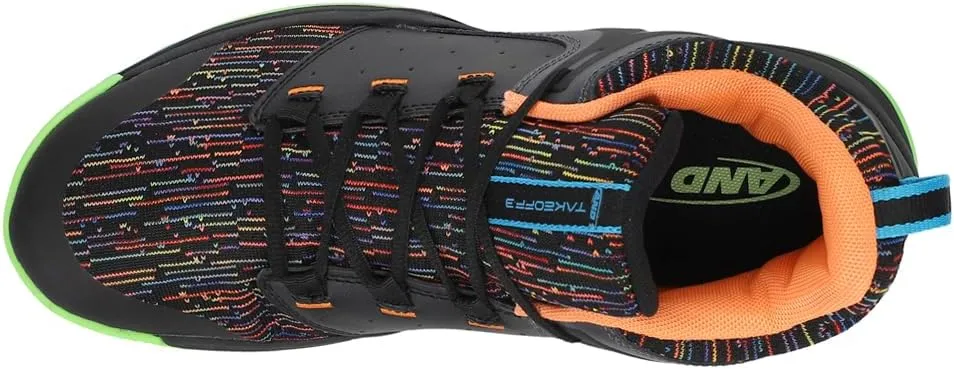 AND1 Mens Take Off 3.0 Basketball Sneakers Shoes - Black, Multi