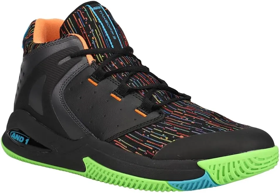 AND1 Mens Take Off 3.0 Basketball Sneakers Shoes - Black, Multi