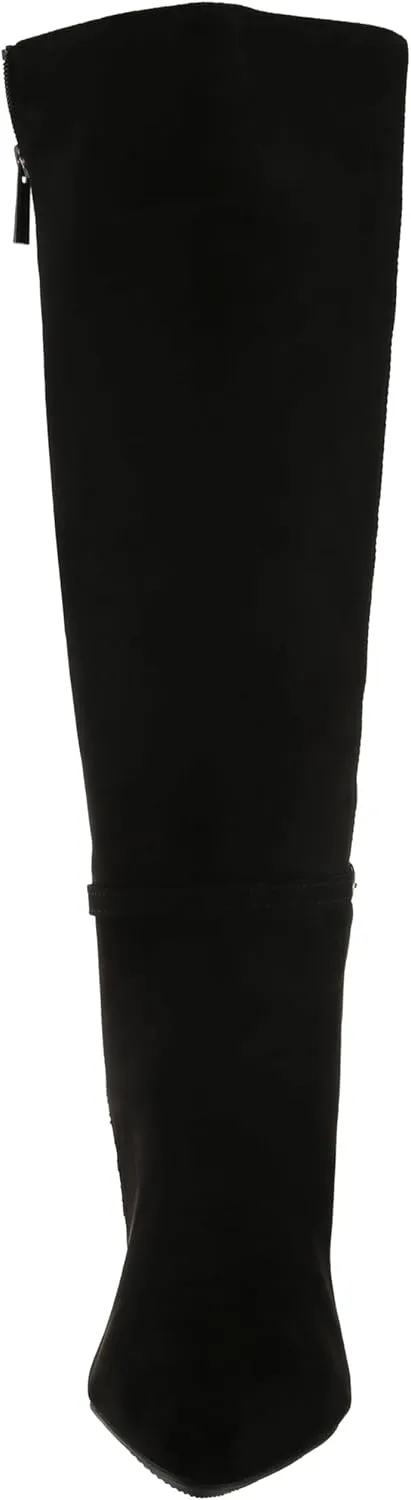 Anne Klein Womens BRENICE Pointed toe Zipper side closure Thigh-High Boots