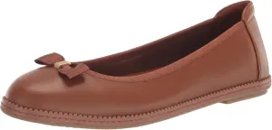 Anne Klein Womens Ember Faux Leather Round Toe Ballet Flats