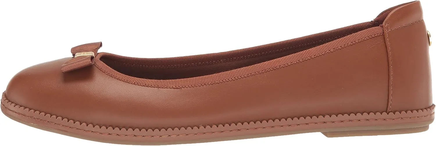 Anne Klein Womens Ember Faux Leather Round Toe Ballet Flats