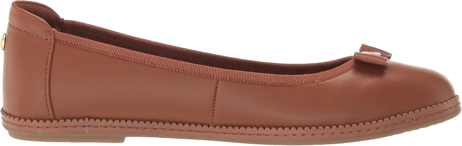Anne Klein Womens Ember Faux Leather Round Toe Ballet Flats