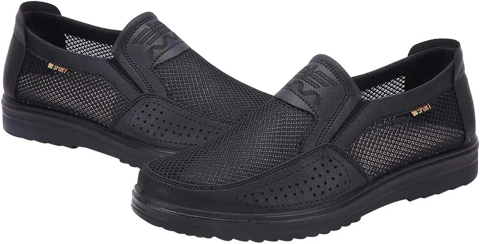 ANUFER Mens Summer Breathable Mesh Loafers Driving Shoes Lightweight Casual Sneakers