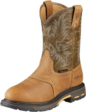 ARIAT BMVY9 Mens WorkHog Waterproof Composite Toe Work Boot Aged Bark/Army Green 12 Narrow
