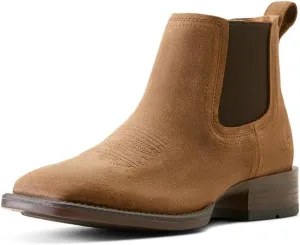 ARIAT Mens Booker Ultra Square Toe Chelsea Casual Boots Ankle - Brown