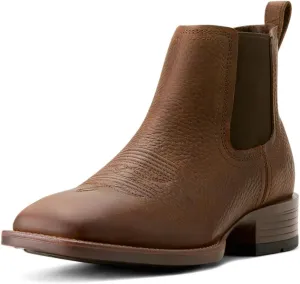 ARIAT Mens Booker Ultra Square Toe Chelsea Casual Boots Ankle - Brown
