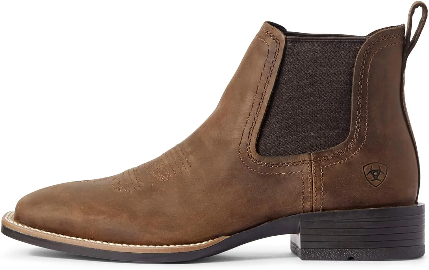 ARIAT Mens Booker Ultra Square Toe Chelsea Casual Boots Ankle - Brown