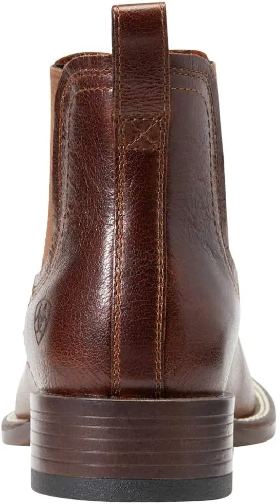 ARIAT Mens Booker Ultra Square Toe Chelsea Casual Boots Ankle - Brown