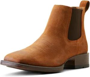 ARIAT Mens Booker Ultra Square Toe Chelsea Casual Boots Ankle - Brown