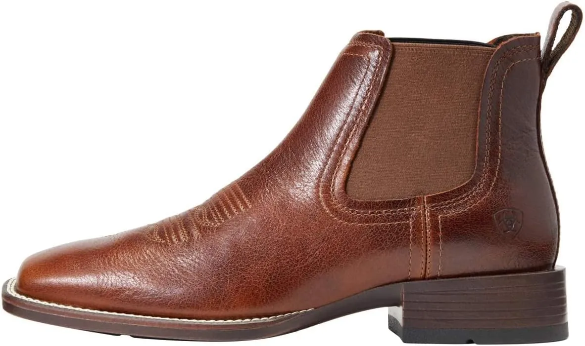 ARIAT Mens Booker Ultra Square Toe Chelsea Casual Boots Ankle - Brown