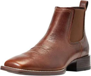 ARIAT Mens Booker Ultra Square Toe Chelsea Casual Boots Ankle - Brown