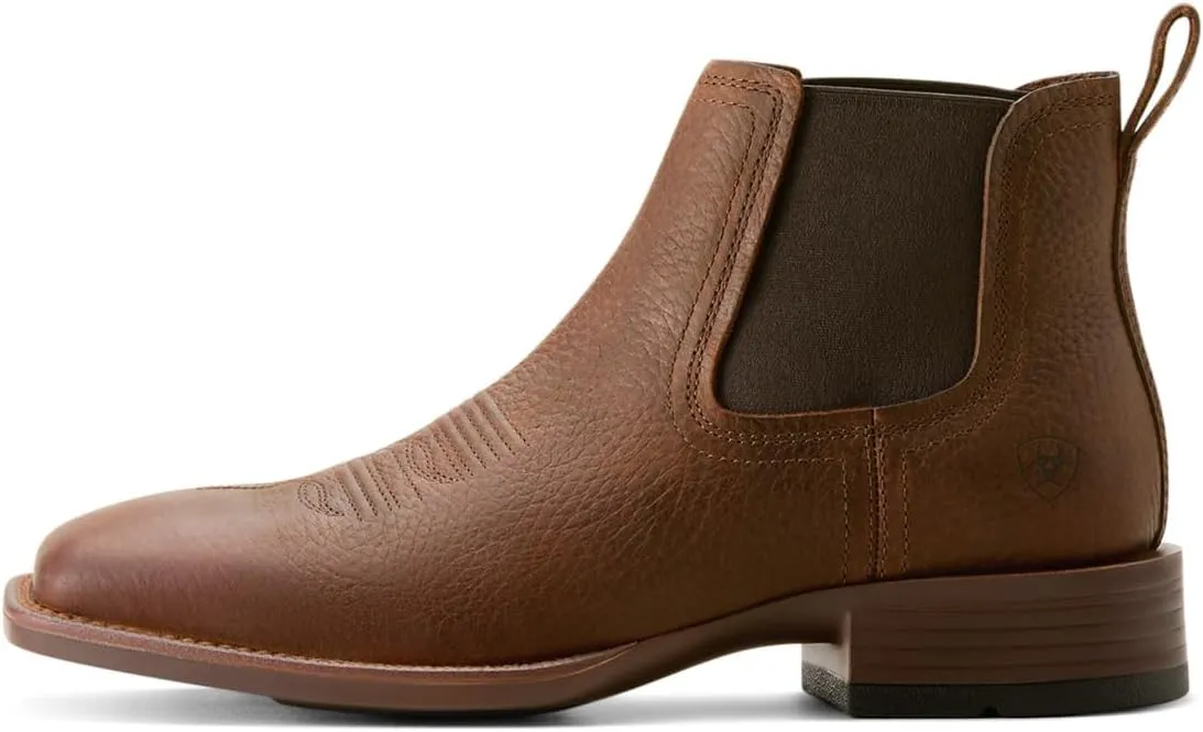 ARIAT Mens Booker Ultra Square Toe Chelsea Casual Boots Ankle - Brown