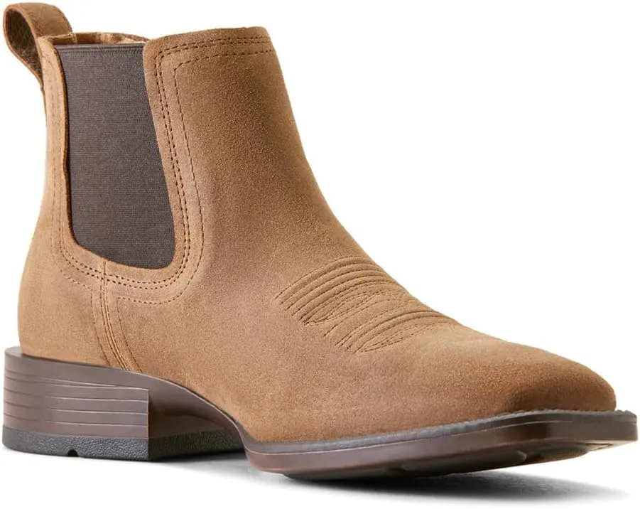 ARIAT Mens Booker Ultra Square Toe Chelsea Casual Boots Ankle - Brown