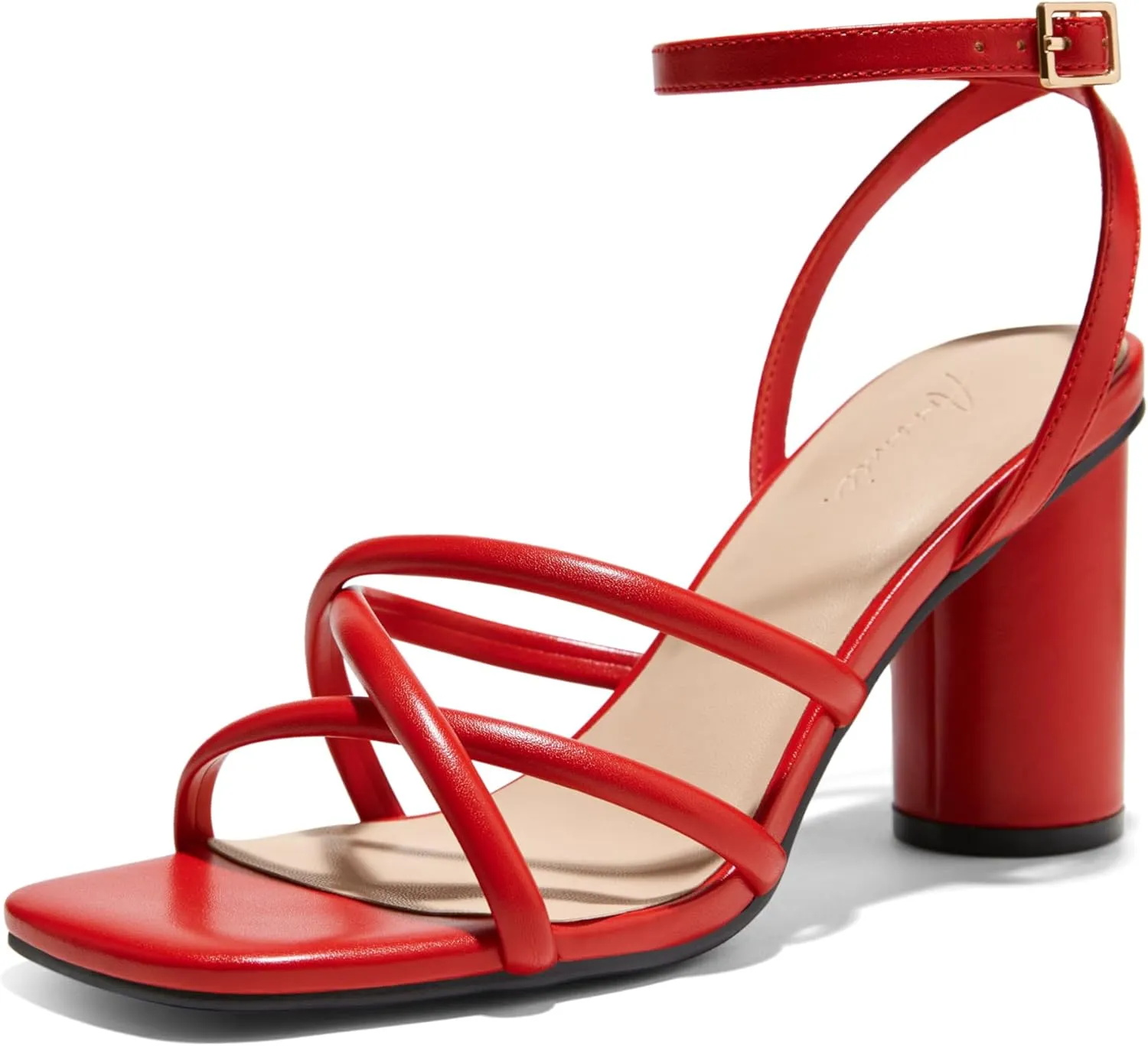 Arromic Women's Heeled Sandals - Chunky Block Heels, Strappy Square Open Toe Ankle Strap Dressy Party Wedding Prom Sandals for Women