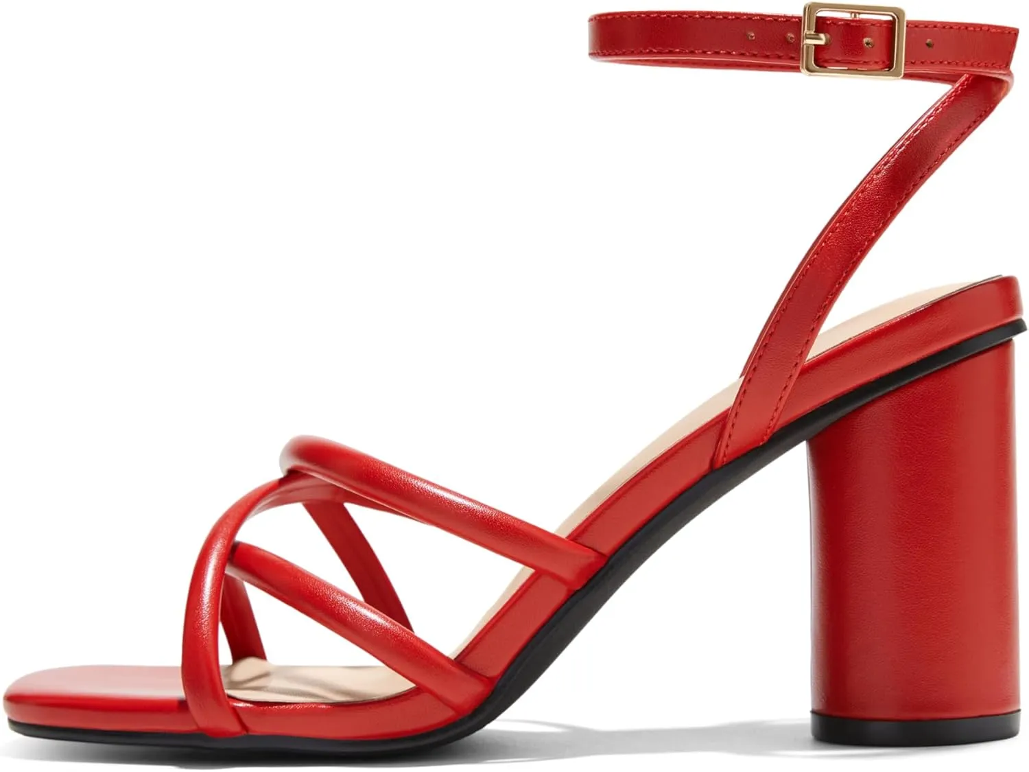 Arromic Women's Heeled Sandals - Chunky Block Heels, Strappy Square Open Toe Ankle Strap Dressy Party Wedding Prom Sandals for Women