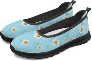 Art Painted Travel Shoes for Women Slip On Flat Casual Mesh Flying Dress Loafers Lightweight Comfort Fashion Sneaker for Ladies US Size 6-11