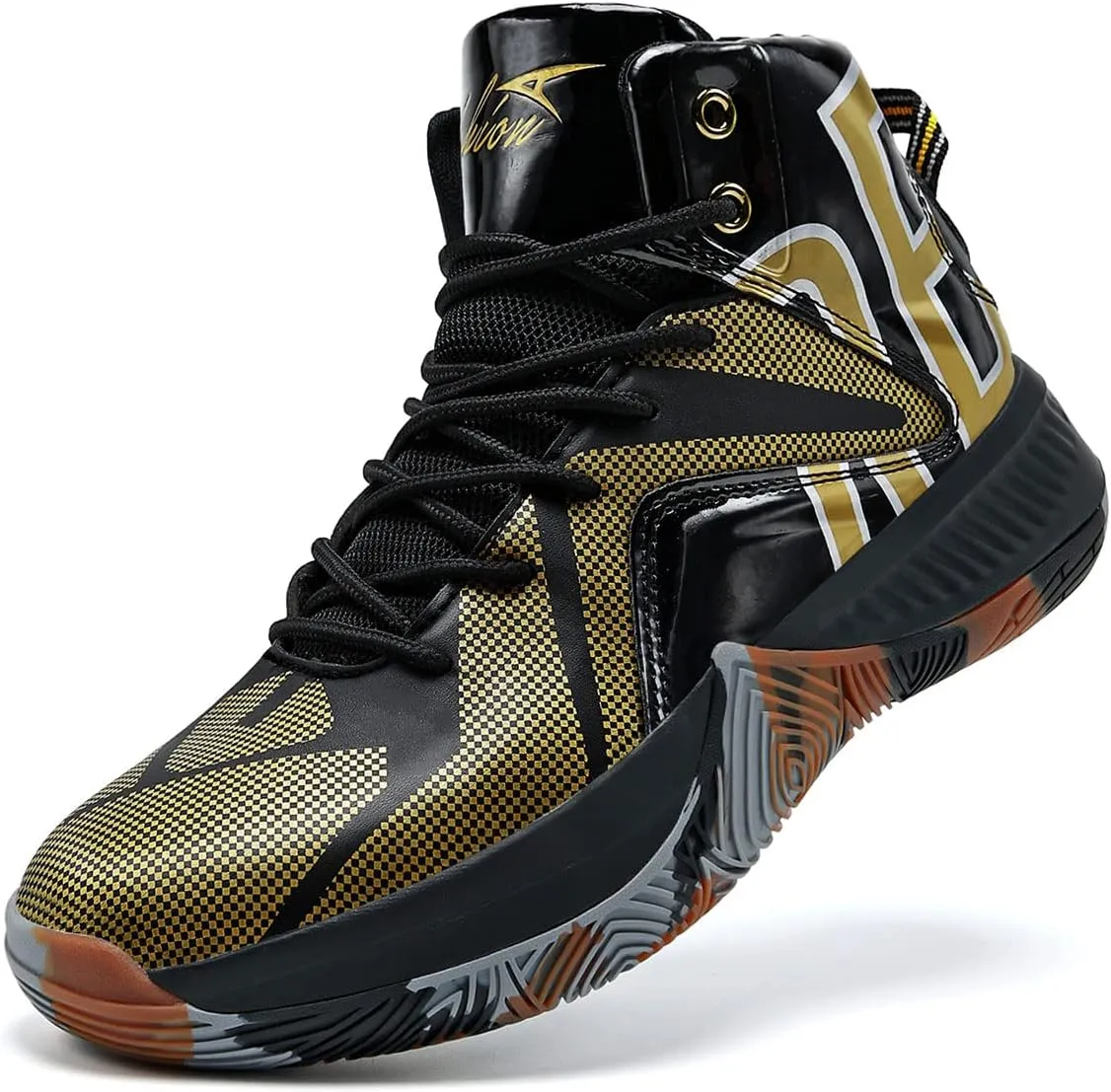 ASHION Unisex Kids Basketball Shoes Air Boys Girls High Top Sneakers Breathable Outdoor Cushioning Athletic Shoes