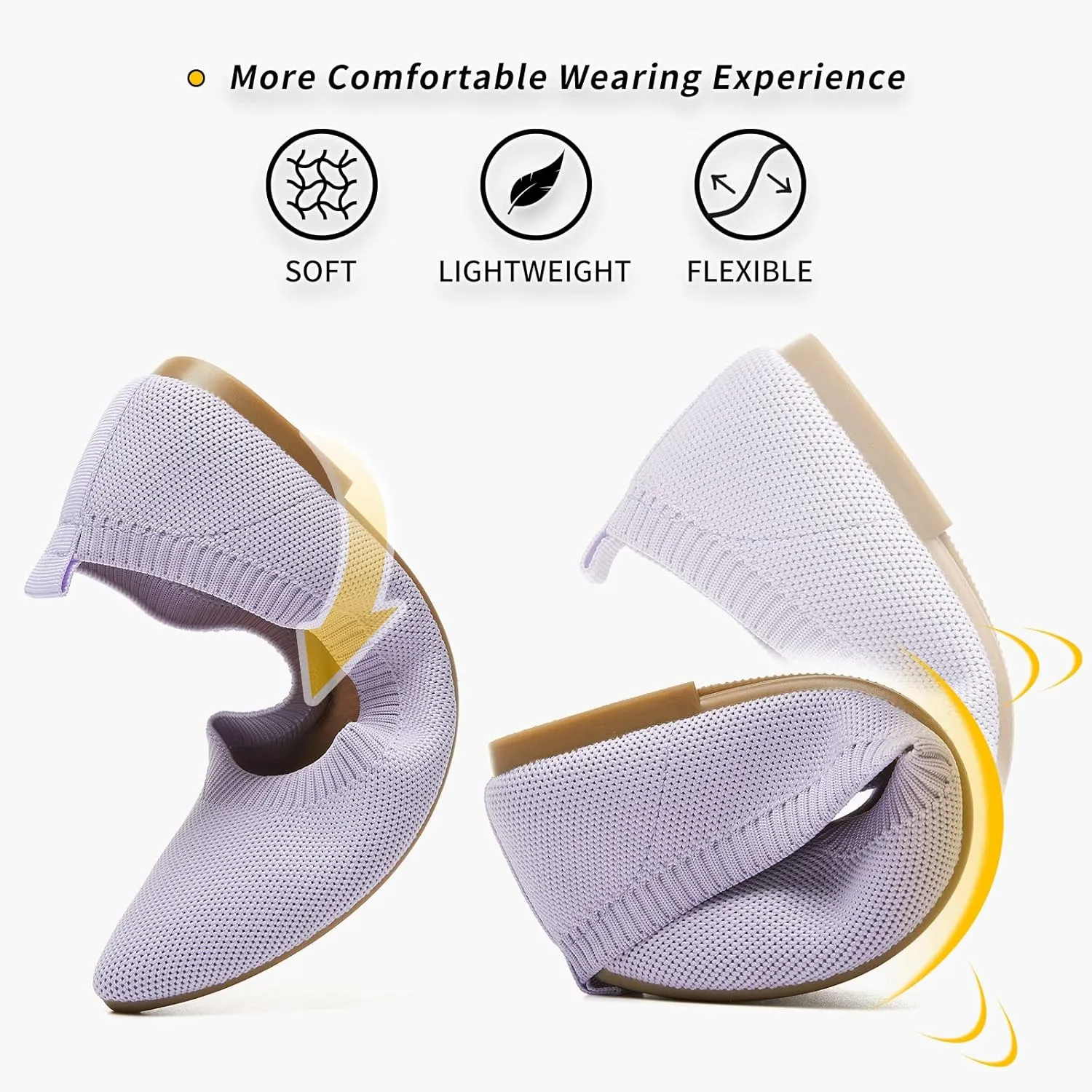 BABUDOG Women's Mesh Flats Shoes Pointed-Toe Dress Shoes Black Flats Shoes Comfortable Memory Foam Flats Shoes