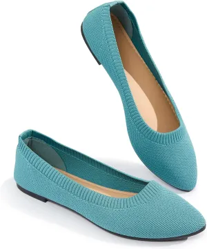 BABUDOG Women's Mesh Flats Shoes Pointed-Toe Dress Shoes Black Flats Shoes Comfortable Memory Foam Flats Shoes