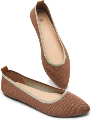 BABUDOG Women's Mesh Flats Shoes Pointed-Toe Dress Shoes for Women Black Flats Shoes Comfortable Memory Foam Flats Shoes