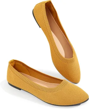 BABUDOG Women's Mesh Flats Shoes Pointed-Toe Dress Shoes for Women Black Flats Shoes Comfortable Memory Foam Flats Shoes