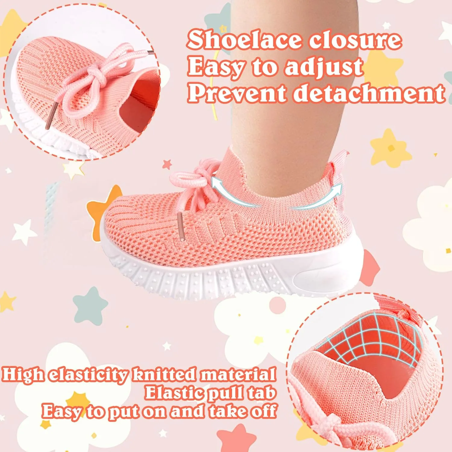 Baby Boy Girl First Walking Shoes Toddler Infant Mesh Sneakers Breathable Lightweight Non-slip Rubber Sole Summer