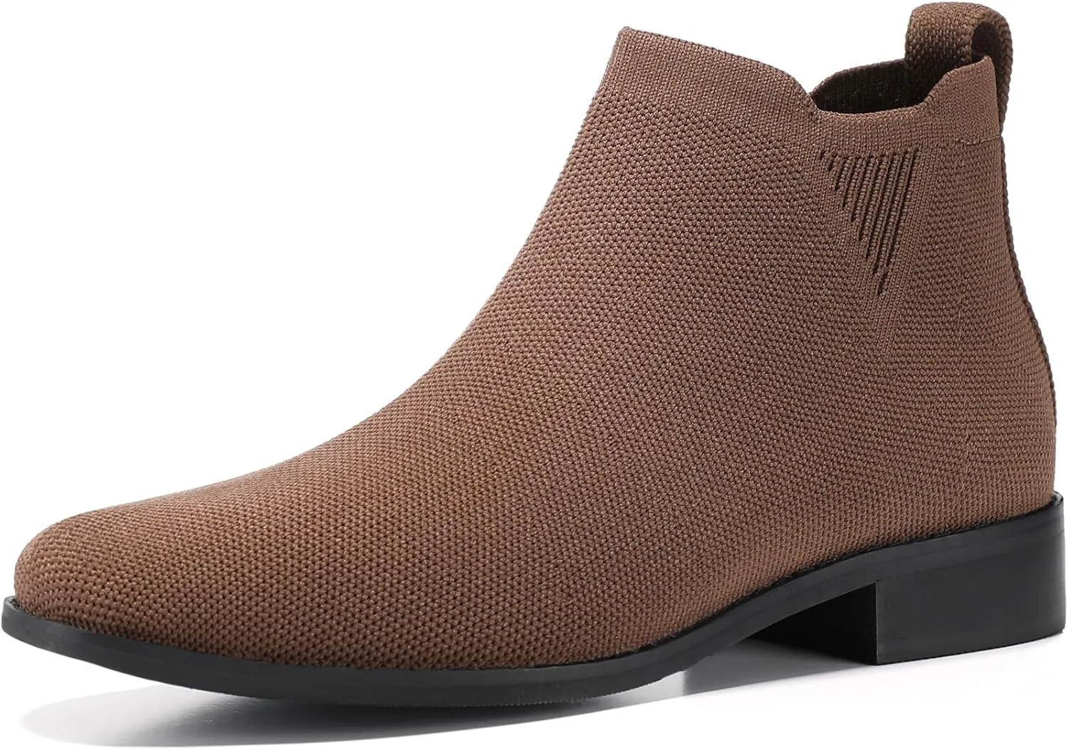 Bacia Sock Ankle Boots for Women Square Toe Slip on Short Chelsea Boots Low Heel Fall Booties