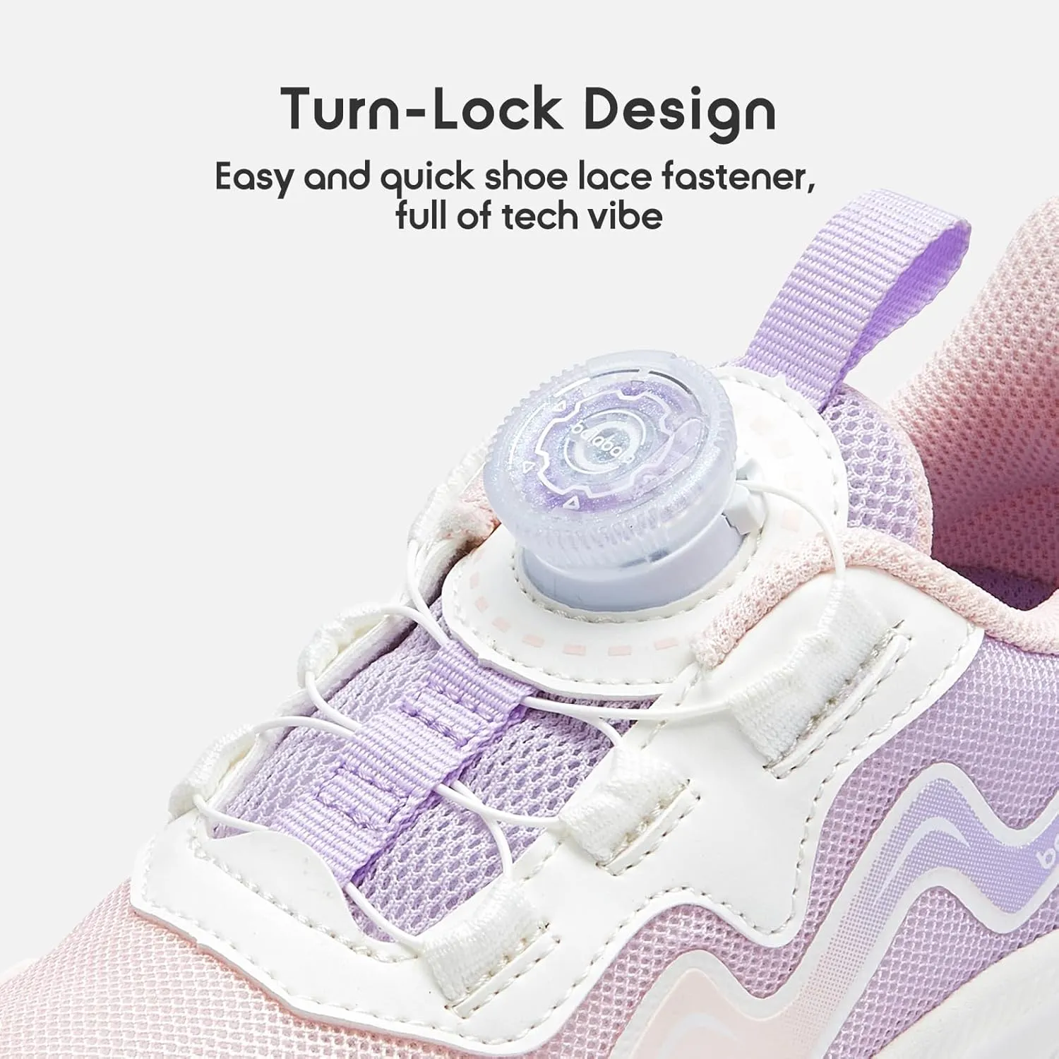 Balabala Kids Sneakers Girls Running Tennis Shoes Turn-Lock Athletic Lightweight Breathable Gradation Sports Shoes