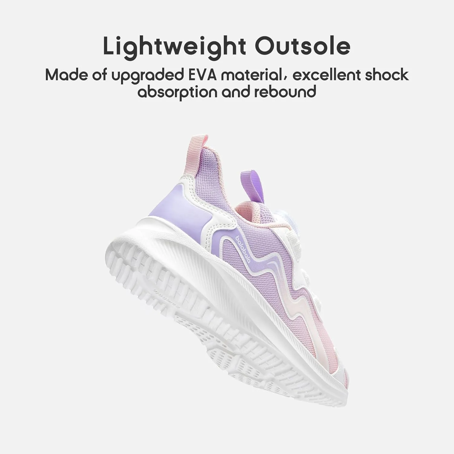 Balabala Kids Sneakers Girls Running Tennis Shoes Turn-Lock Athletic Lightweight Breathable Gradation Sports Shoes