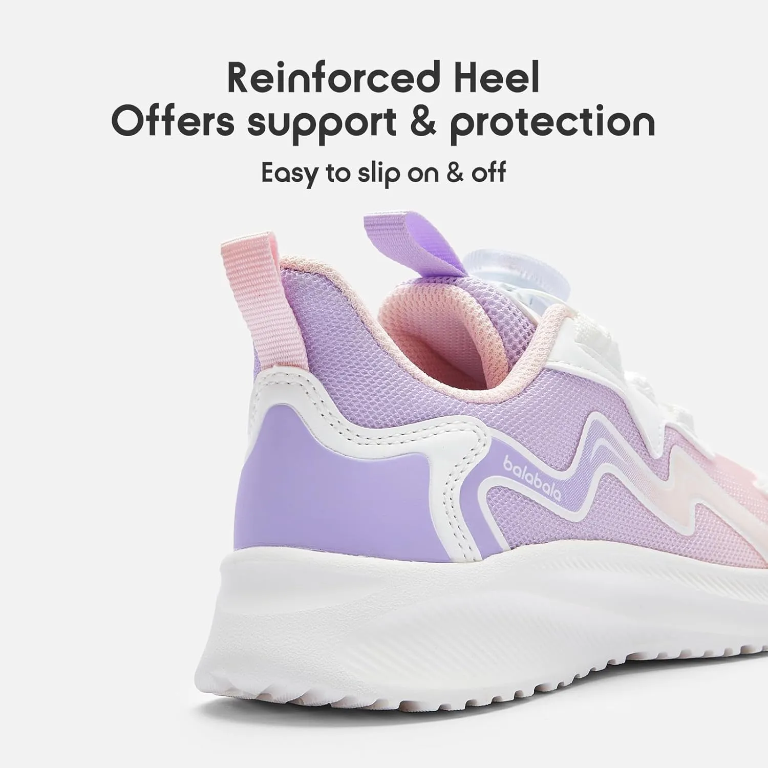 Balabala Kids Sneakers Girls Running Tennis Shoes Turn-Lock Athletic Lightweight Breathable Gradation Sports Shoes