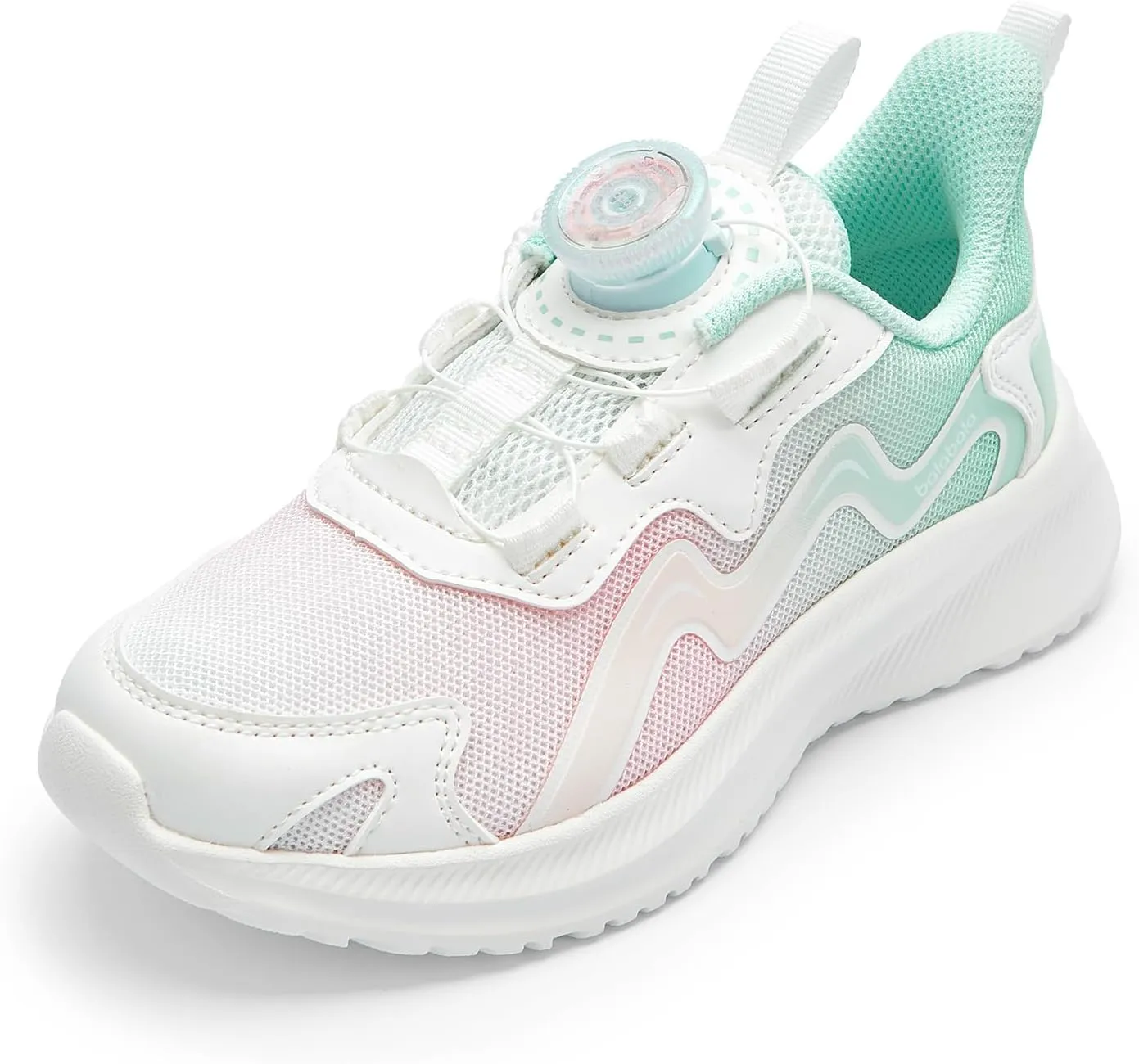Balabala Kids Sneakers Girls Running Tennis Shoes Turn-Lock Athletic Lightweight Breathable Gradation Sports Shoes
