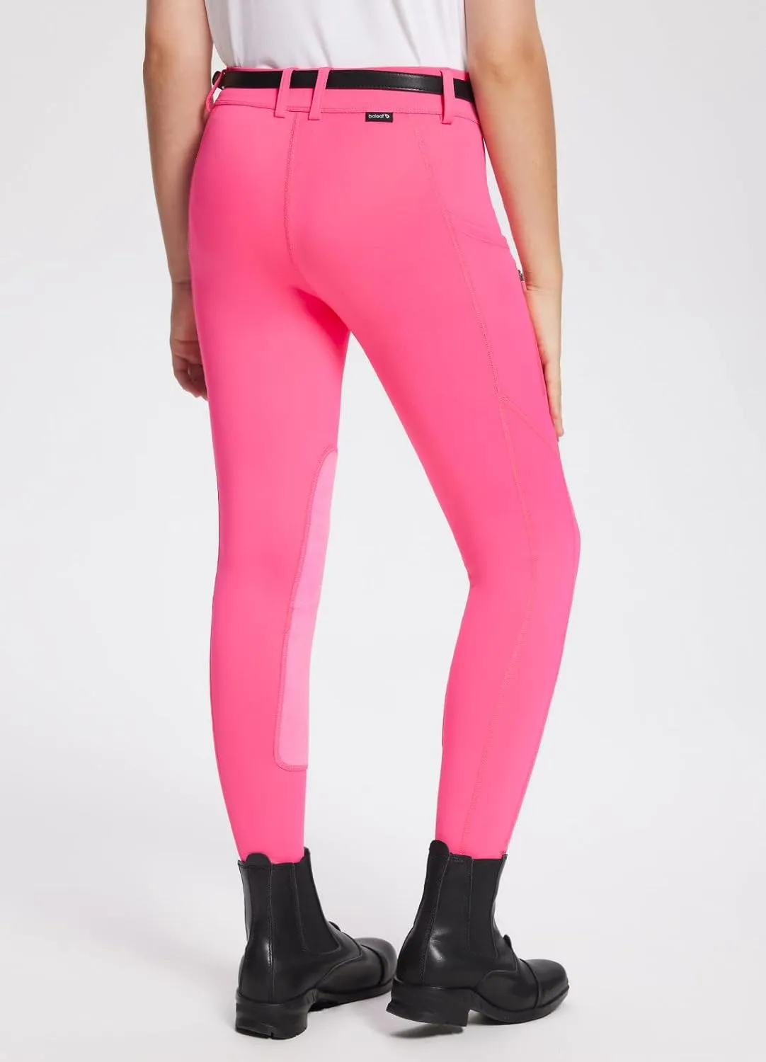 baleaf Girls Riding Pants Kids Equestrian Breeches Knee-Patch Zip Pocket Horseback Tights
