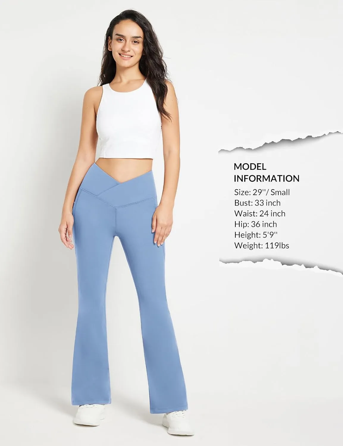 baleaf Women's Fleece Lined Pants Winter Thermal Warm Flare Leggings Crossover Yoga Pants Bell Bottom with Pockets