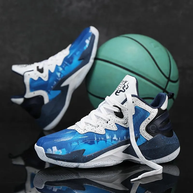 Basketball Shoes for Boys and Kids, Walking Running Shoes Breathable Comfortable Boys Sneakers for Little and Big Kids