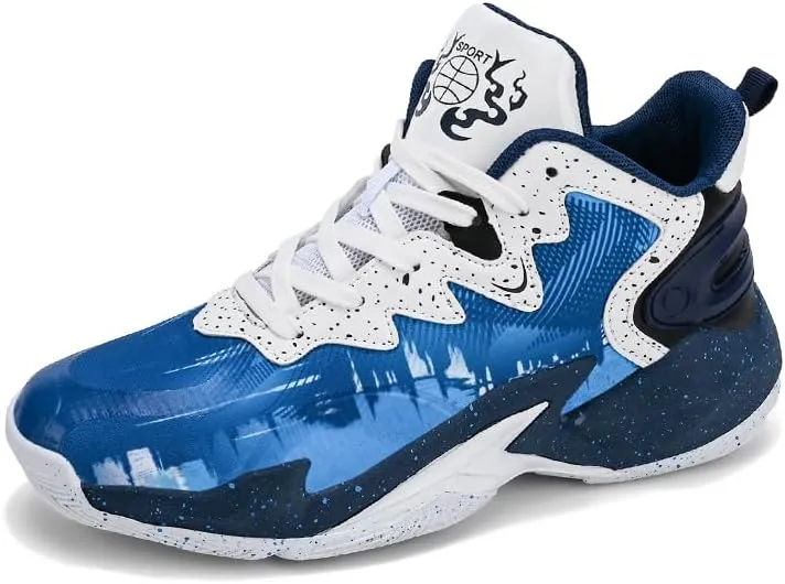 Basketball Shoes for Boys and Kids, Walking Running Shoes Breathable Comfortable Boys Sneakers for Little and Big Kids