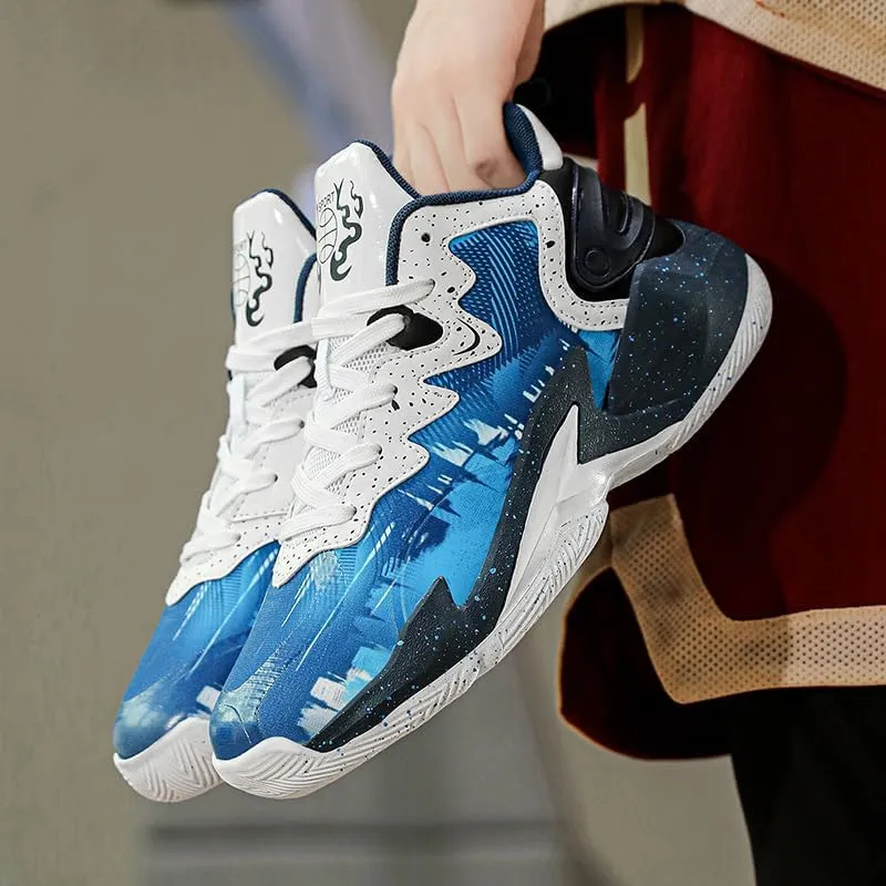 Basketball Shoes for Boys and Kids, Walking Running Shoes Breathable Comfortable Boys Sneakers for Little and Big Kids