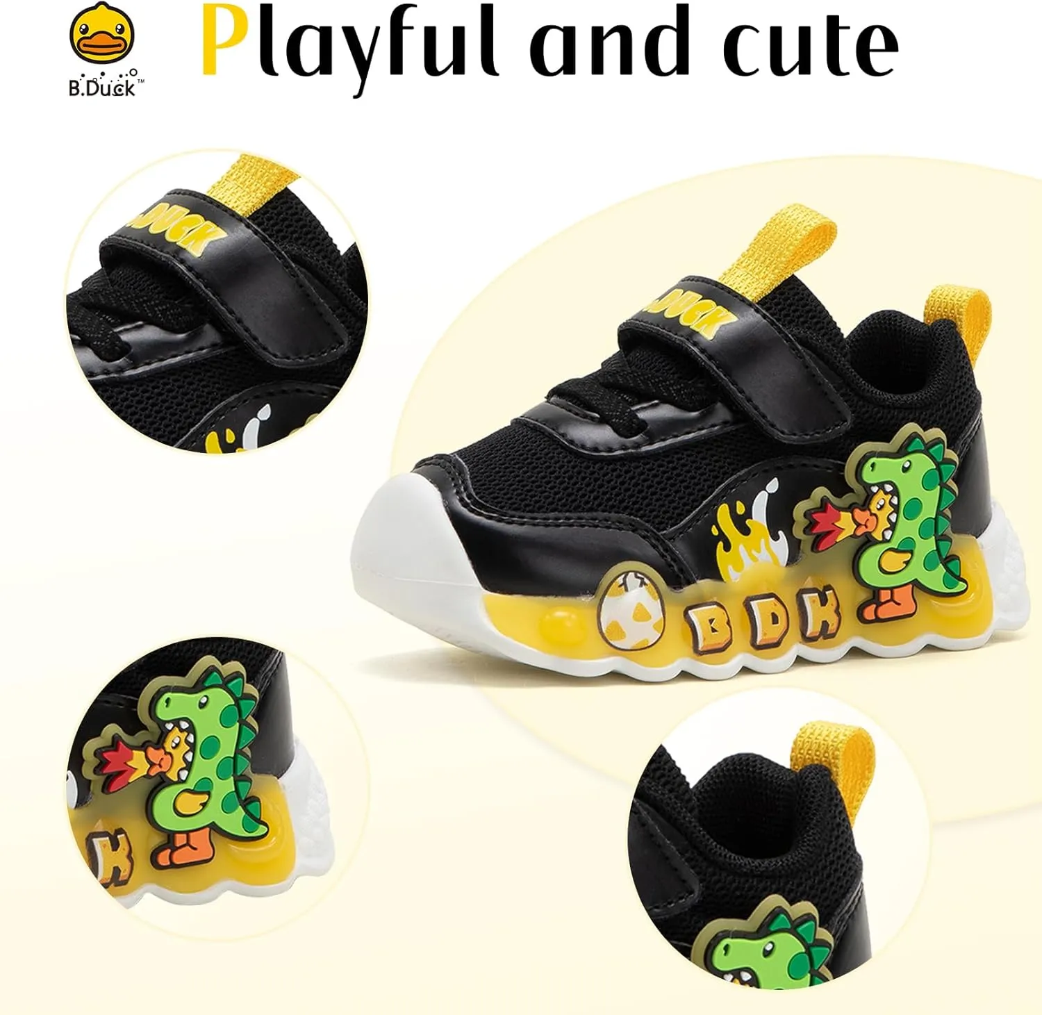 B.Duck Toddler Shoes for Girl and Boy Kids Shoes Toddler Sneakers Girls Shoes [Cute Cartoon Duck] Toddler Running Shoes Toddler Sneakers for Toddler/Little Kid Shoes Size 6-12