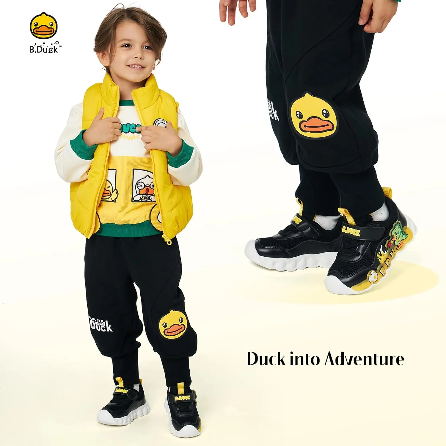 B.Duck Toddler Shoes for Girl and Boy Kids Shoes Toddler Sneakers Girls Shoes [Cute Cartoon Duck] Toddler Running Shoes Toddler Sneakers for Toddler/Little Kid Shoes Size 6-12